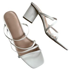 NWOT Abercrombie & Fitch Strappy Heeled Sandals White Size 10